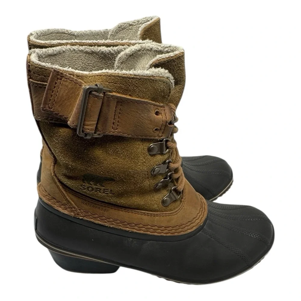 SOREL❄️Winter 🤑Fancy Lace Duck Boot Gorpcore Waterproof‎ ChunkyY2K  🤎Grunge8.5